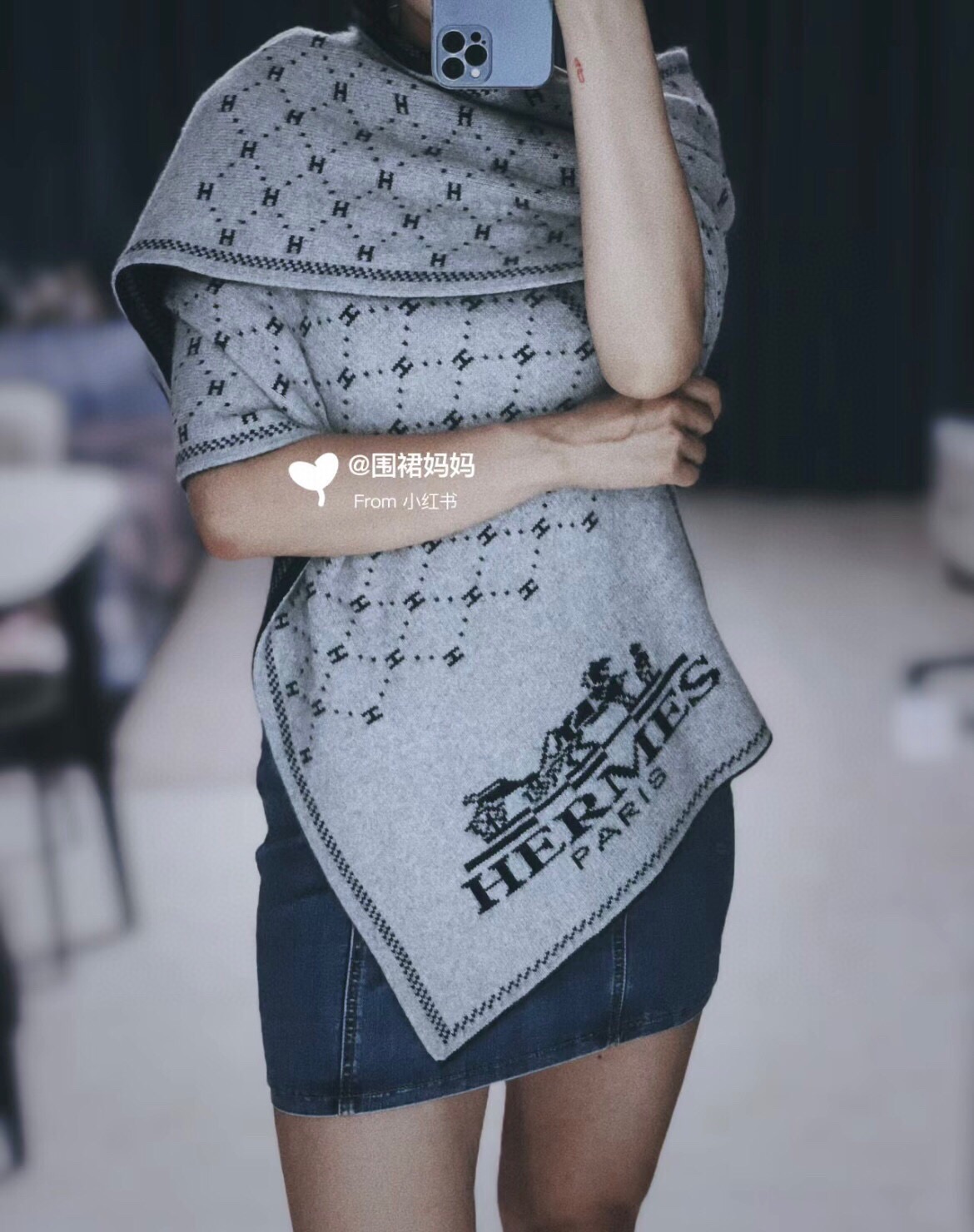 에르메스 캐시미어 스카프 SN1046 SG1_A