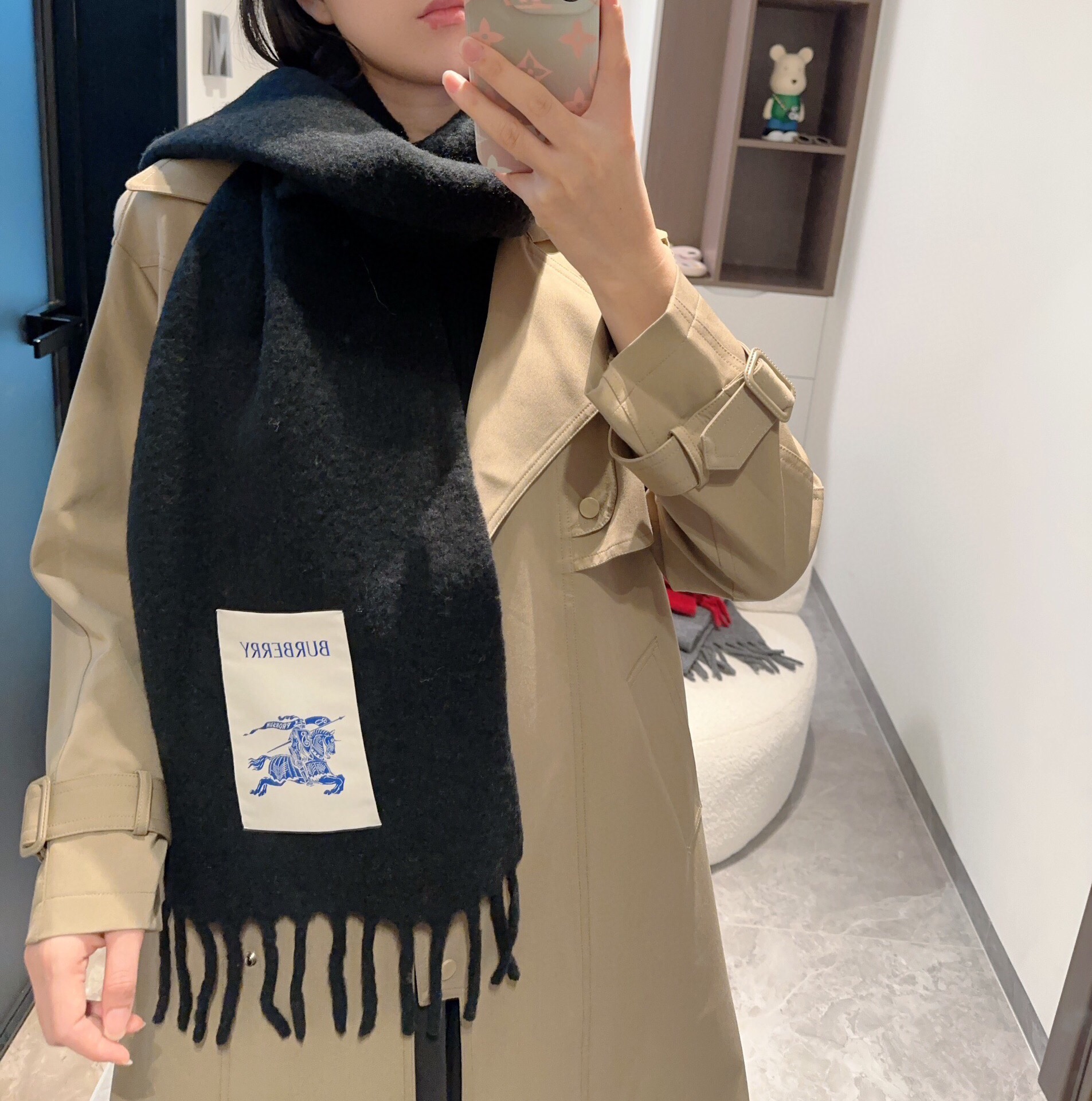 버버리 모헤어 스카프 SN1101 SG1_A