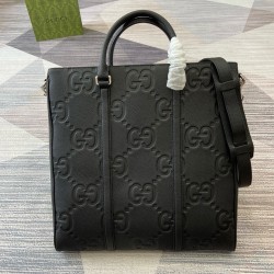 구찌 점보 GG 로고 풀그레인 레더 토트백 백 792265 NMW