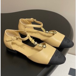 샤넬 25P CC로고 진주 장식 스트랩슈즈 WA5420 DN