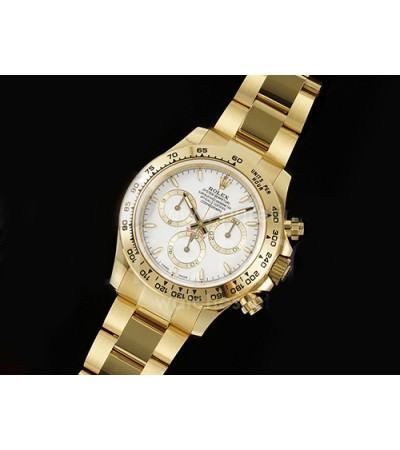 ROLEX 로렉스 롤렉스 데이토나 126508 크로노 옐로우골드 화이트 다이얼, 메탈밴드